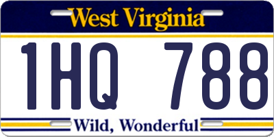 WV license plate 1HQ788