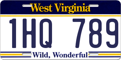 WV license plate 1HQ789