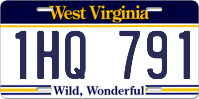 WV license plate 1HQ791