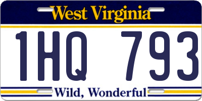 WV license plate 1HQ793