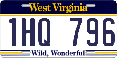 WV license plate 1HQ796
