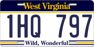 WV license plate 1HQ797