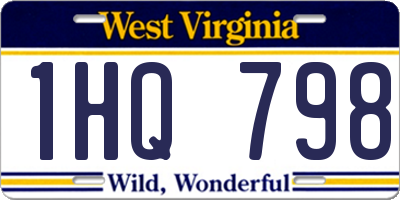 WV license plate 1HQ798