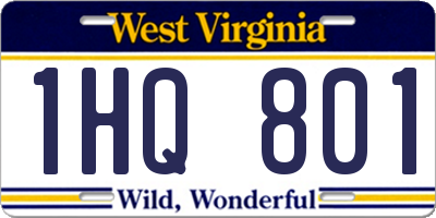 WV license plate 1HQ801