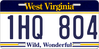 WV license plate 1HQ804