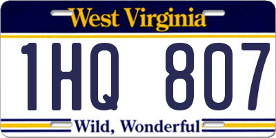 WV license plate 1HQ807