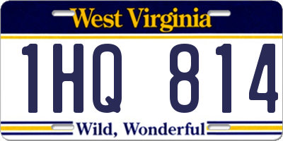 WV license plate 1HQ814