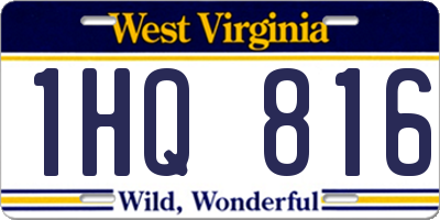 WV license plate 1HQ816