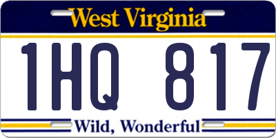 WV license plate 1HQ817