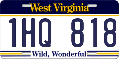 WV license plate 1HQ818