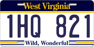 WV license plate 1HQ821