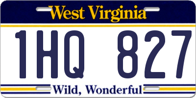 WV license plate 1HQ827