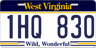 WV license plate 1HQ830