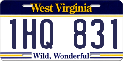 WV license plate 1HQ831