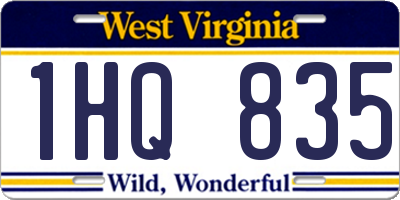 WV license plate 1HQ835