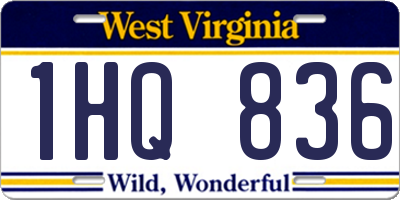 WV license plate 1HQ836