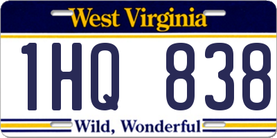 WV license plate 1HQ838
