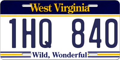 WV license plate 1HQ840
