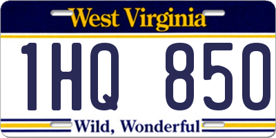 WV license plate 1HQ850