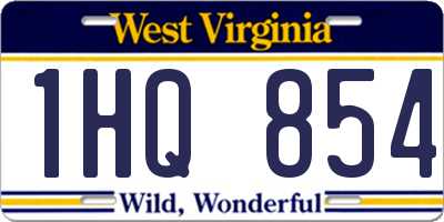 WV license plate 1HQ854