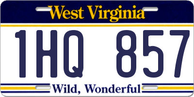 WV license plate 1HQ857