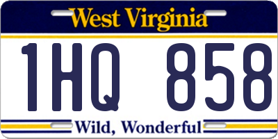 WV license plate 1HQ858