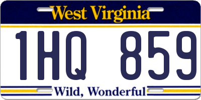 WV license plate 1HQ859