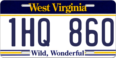 WV license plate 1HQ860