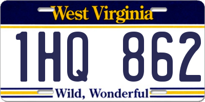 WV license plate 1HQ862