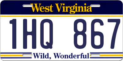WV license plate 1HQ867