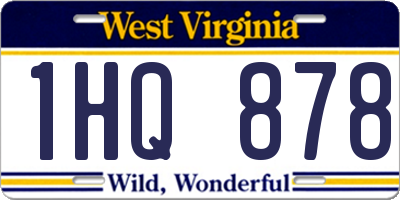 WV license plate 1HQ878