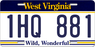 WV license plate 1HQ881