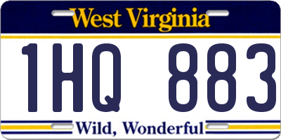 WV license plate 1HQ883