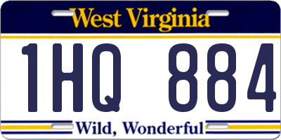 WV license plate 1HQ884