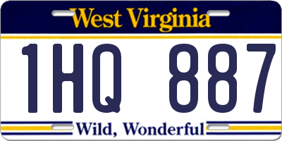 WV license plate 1HQ887