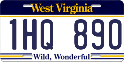 WV license plate 1HQ890
