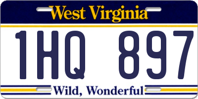 WV license plate 1HQ897