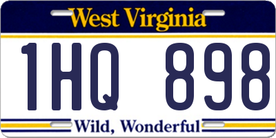 WV license plate 1HQ898