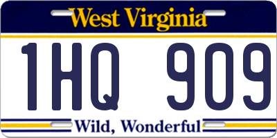 WV license plate 1HQ909