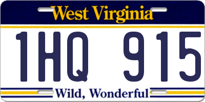WV license plate 1HQ915