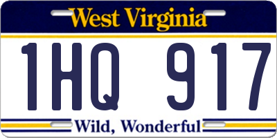 WV license plate 1HQ917