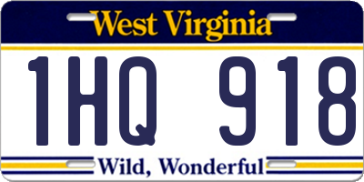 WV license plate 1HQ918