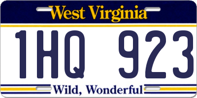 WV license plate 1HQ923