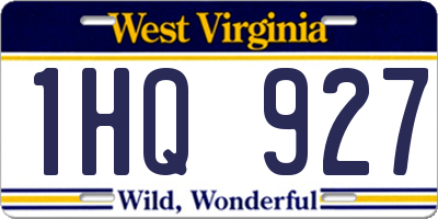 WV license plate 1HQ927