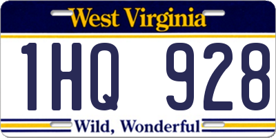 WV license plate 1HQ928