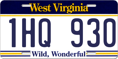 WV license plate 1HQ930