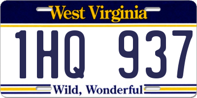 WV license plate 1HQ937