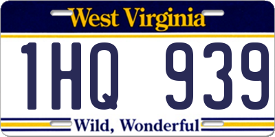 WV license plate 1HQ939