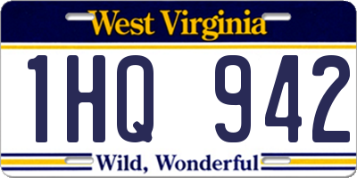 WV license plate 1HQ942