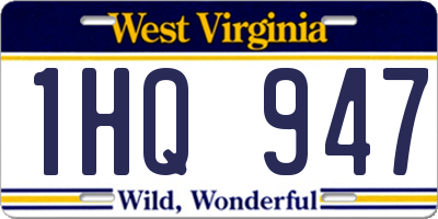 WV license plate 1HQ947